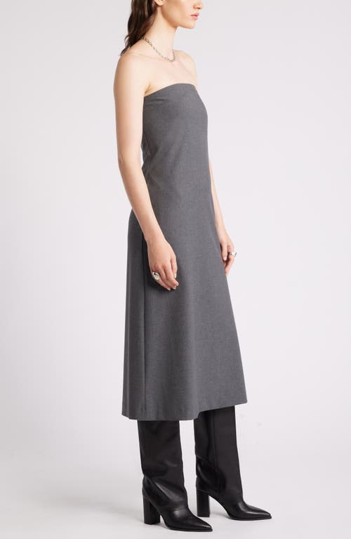 Shop Nordstrom Strapless A-line Dress In Grey Dark Heather