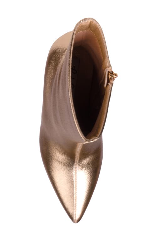 Lady Couture Crown Pointed Toe Bootie In Gold