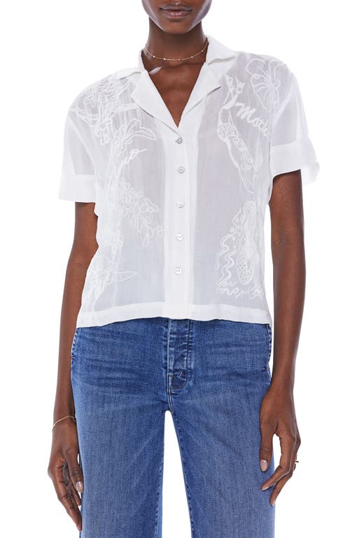 MOTHER The Back Alley Embroidered Camp Shirt in Sirens Call