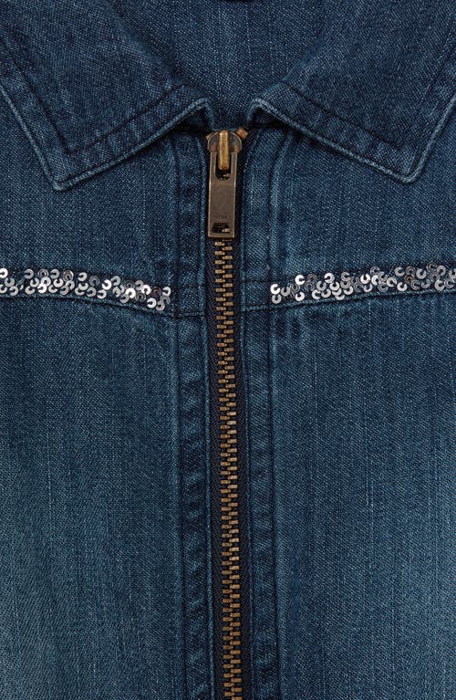 Reiss Kids' Marnie Denim Jumpsuit In Blue