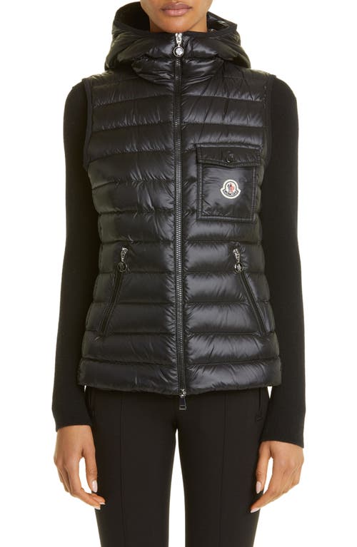 Moncler Glygos Quilted Nylon Hooded Down Vest in Black at Nordstrom, Size 2