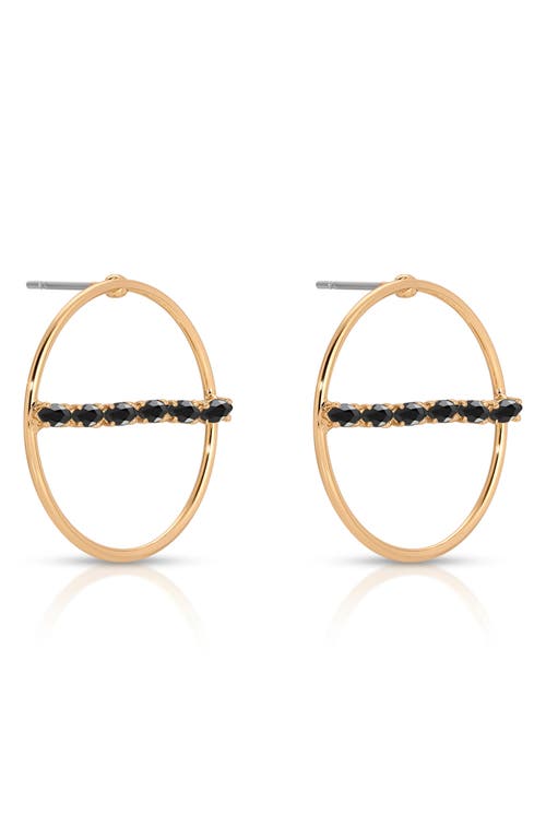 Ettika Dainty Marquise Frontal Hoop Earrings In Black