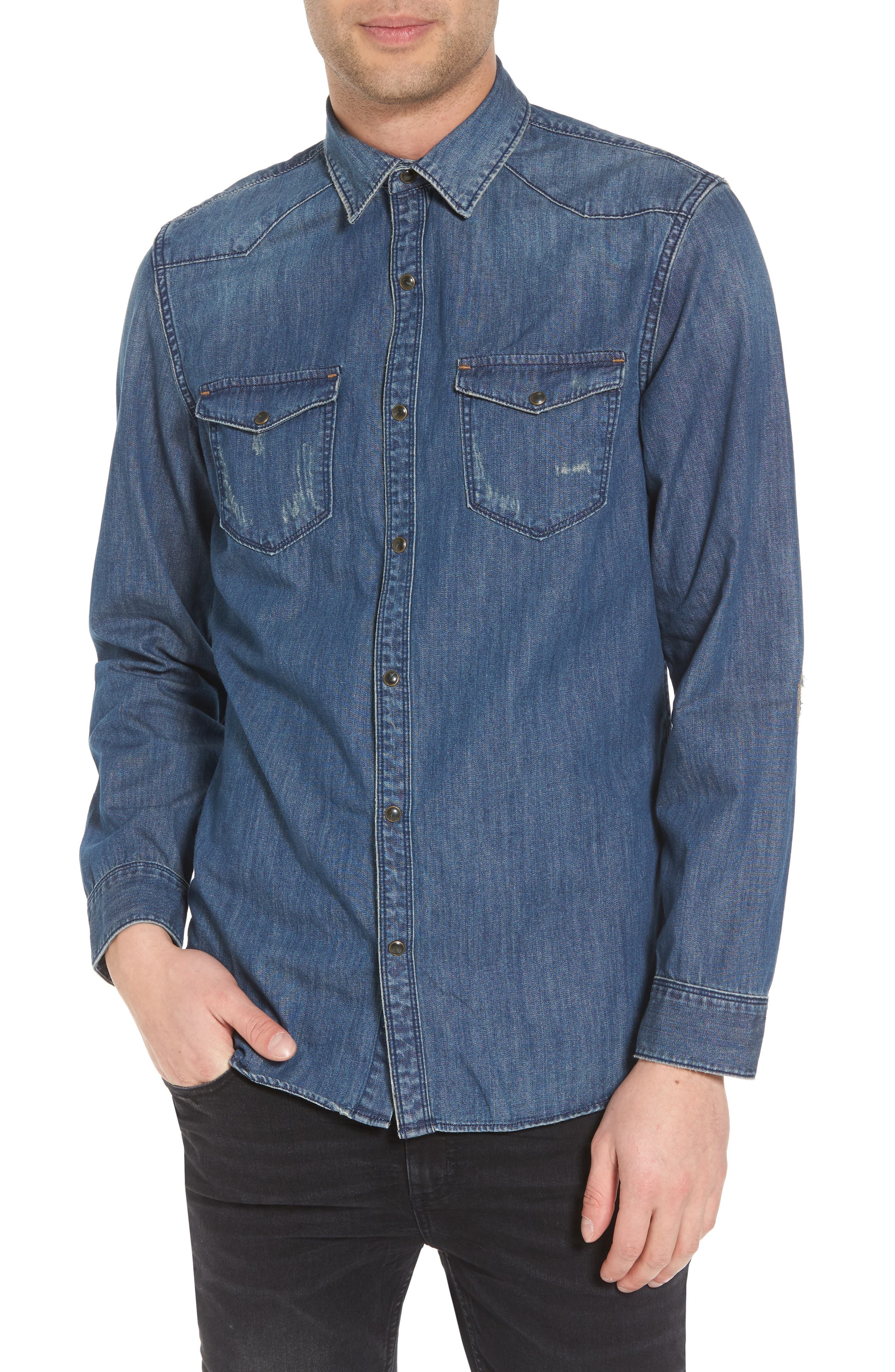 denim sport shirt