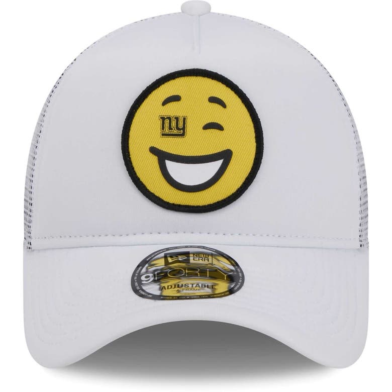 Shop New Era White New York Giants Happy A-frame Trucker 9forty Snapback Hat