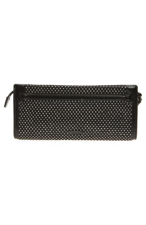 Rebecca Minkoff Curb Link Crystal Wristlet Clutch In Black