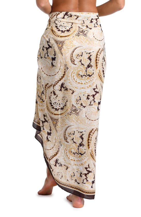 Shop L Agence Maribel Paisley Cover-up Pareo In Chocolate