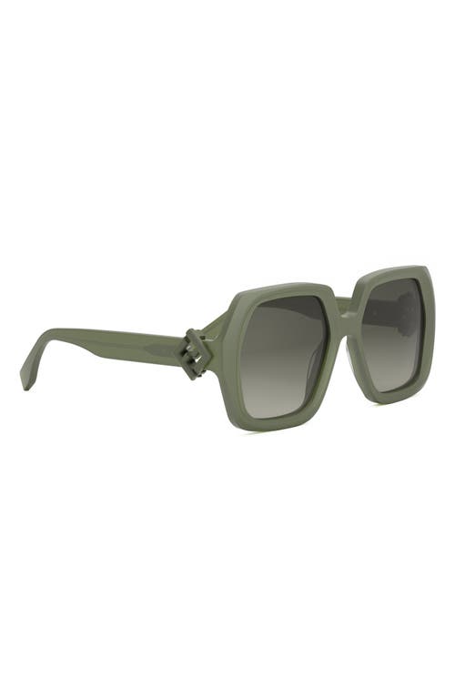 Shop Fendi ' Diamonds 51mm Square Sunglasses In Shiny Light Green/green