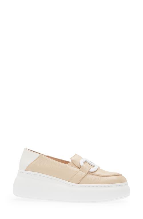 Wonders Platform Loafer In Natural/off-white Leather