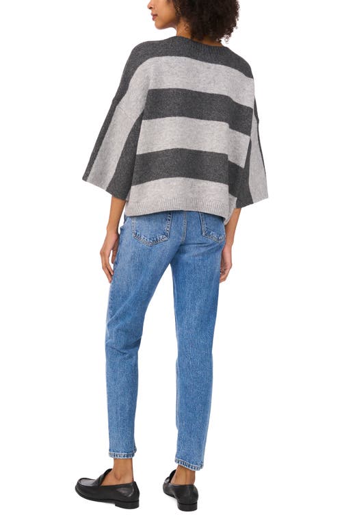Shop Vince Camuto Wide Stripe Sweater In Light Heather Grey