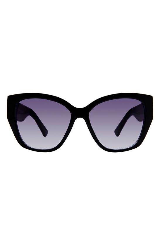Shop Kurt Geiger 55mm Cat Eye Sunglasses In Black Crystal Lilac/ Smoke