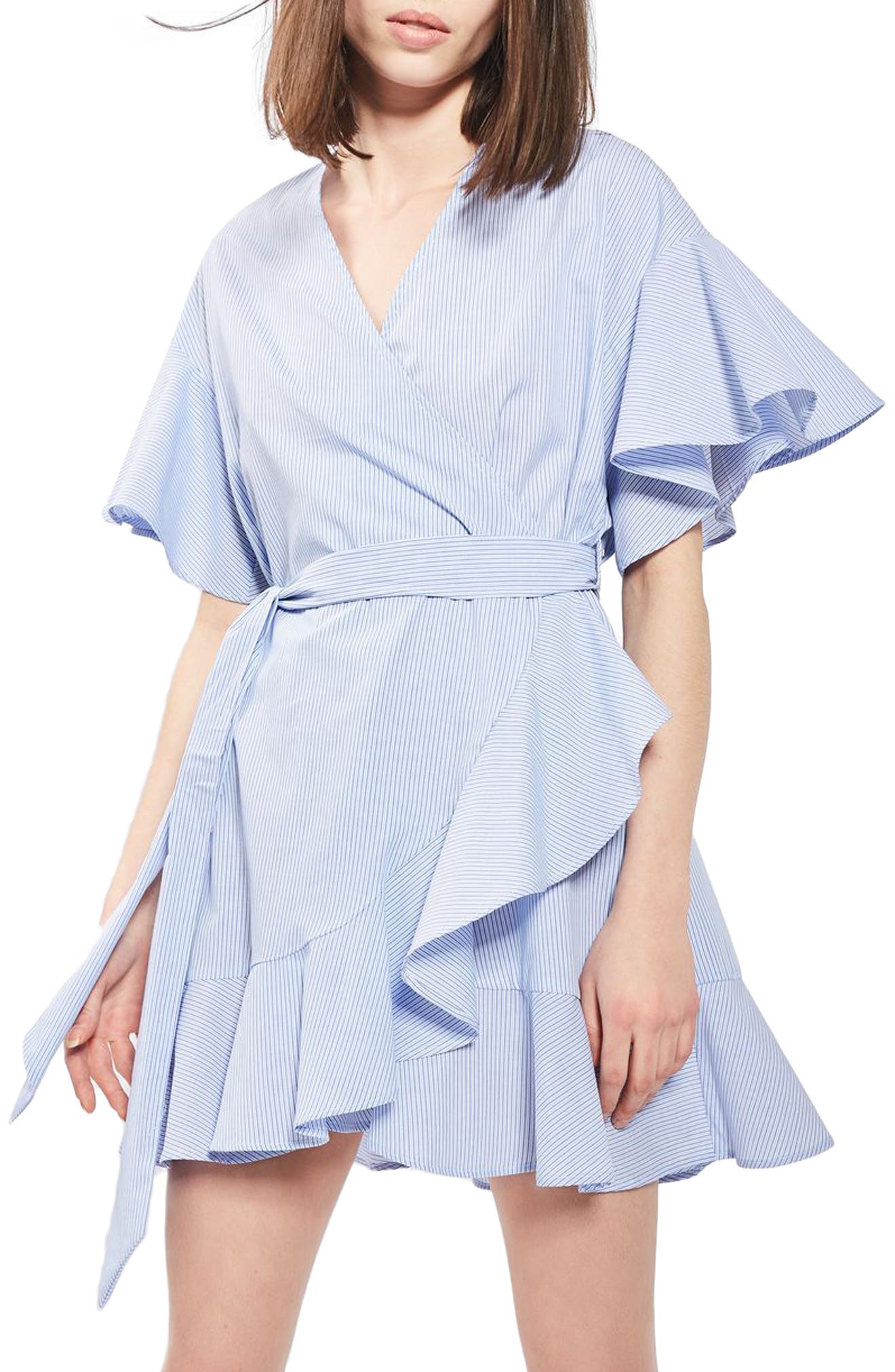 topshop stripe wrap dress