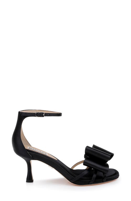 Shop Badgley Mischka Collection Alysha Ankle Strap Sandal In Black Satin