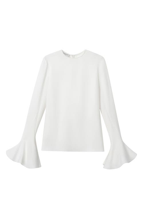 Shop Lafayette 148 New York Godet Sleeve Crepe Top In Cloud