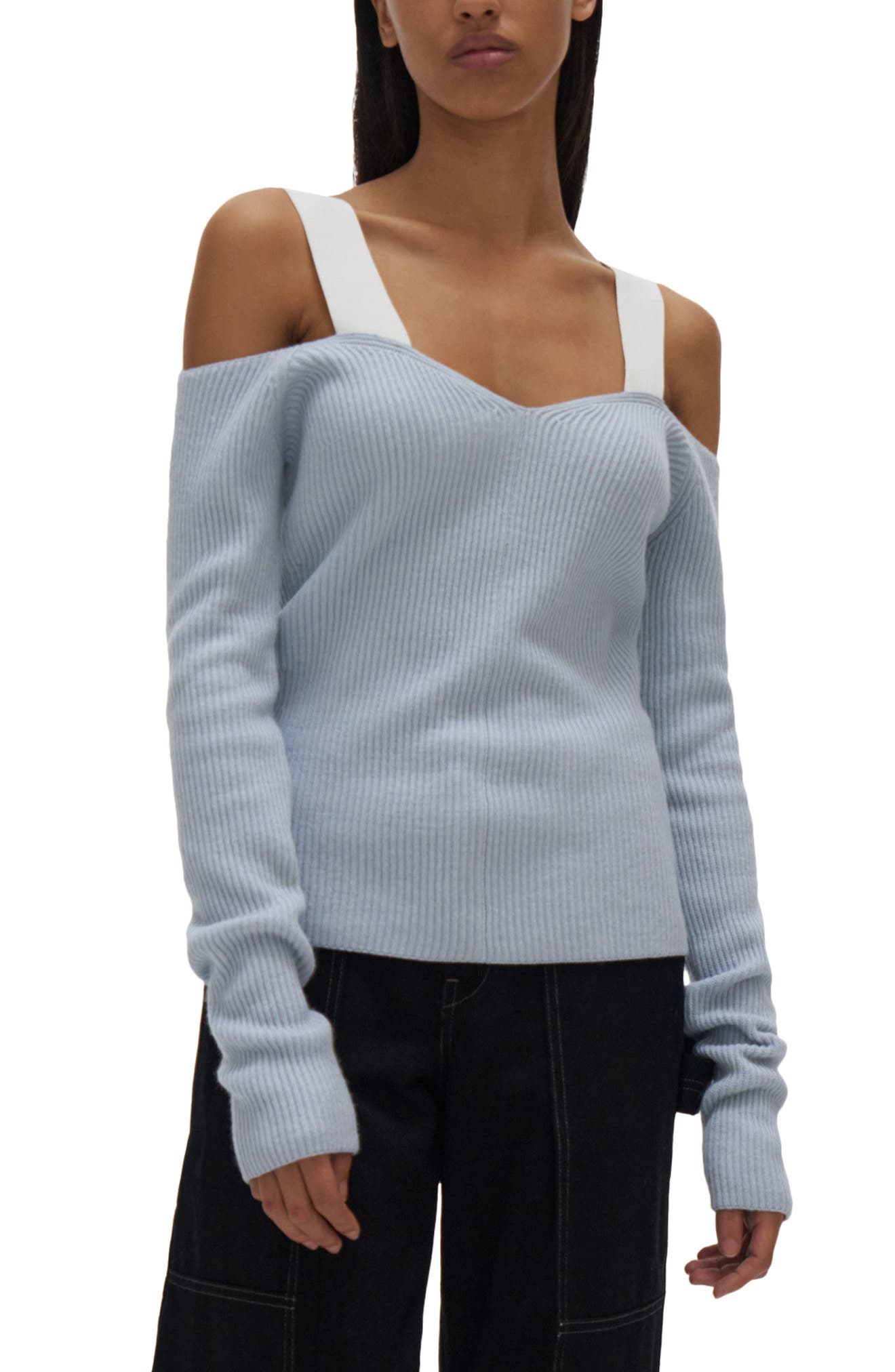 helmut lang off the shoulder top