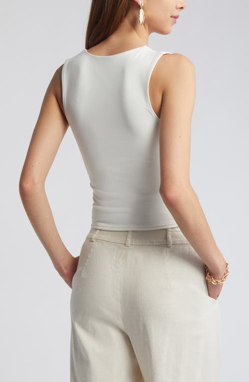 Shop Open Edit Smooth Edit V-neck Tank In Ivory Cloud