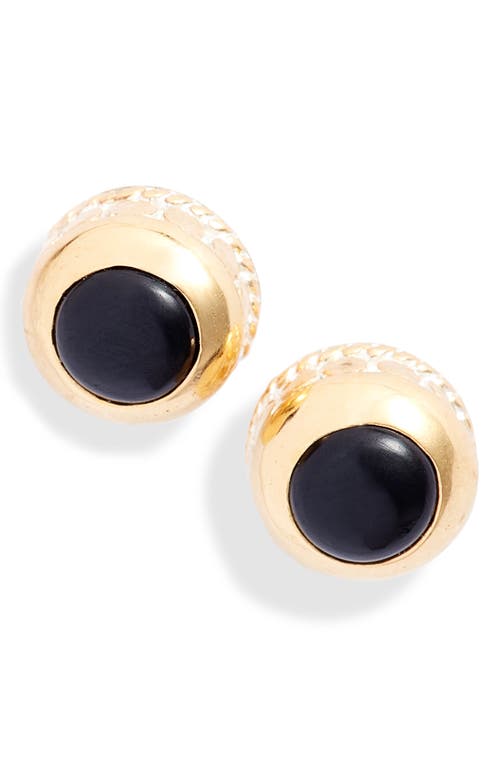 Anna Beck Black Onyx Stud Earrings in Gold/Black