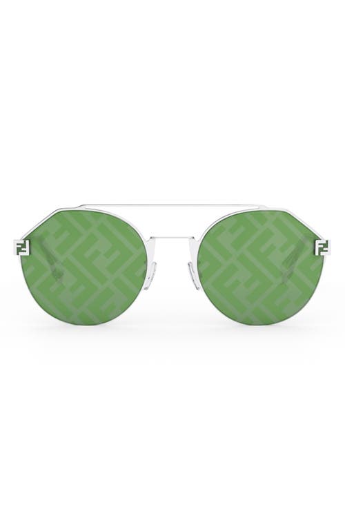 Fendi ' Sky 55mm Round Sunglasses In Metallic