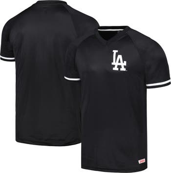Los Angeles Dodgers Stitches Button-Down Raglan Fashion Jersey - Royal