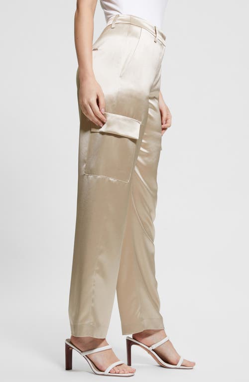 Guess Women's Megan Satin Cargo Pants In Cemento