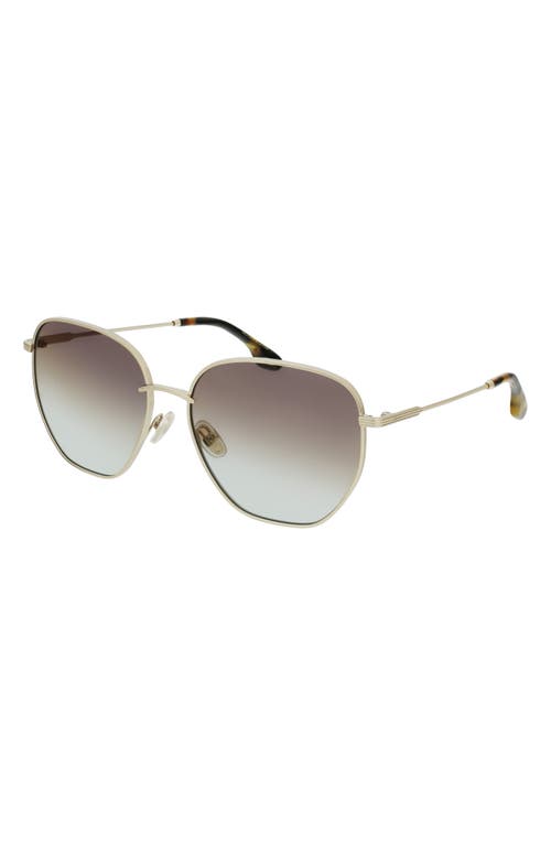 Shop Victoria Beckham 60mm Gradient Sunglasses In Gold/grey Brown Aqua