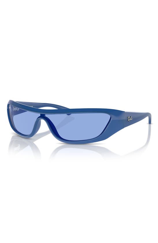 Shop Ray Ban Ray-ban Xan 134mm Wraparound Sunglasses In Blue