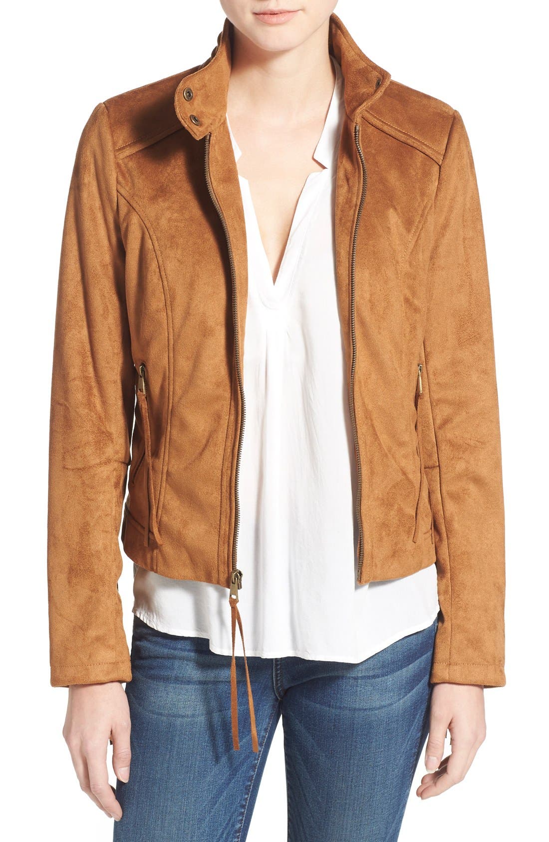 French Connection Fringe Faux Suede Jacket Nordstrom