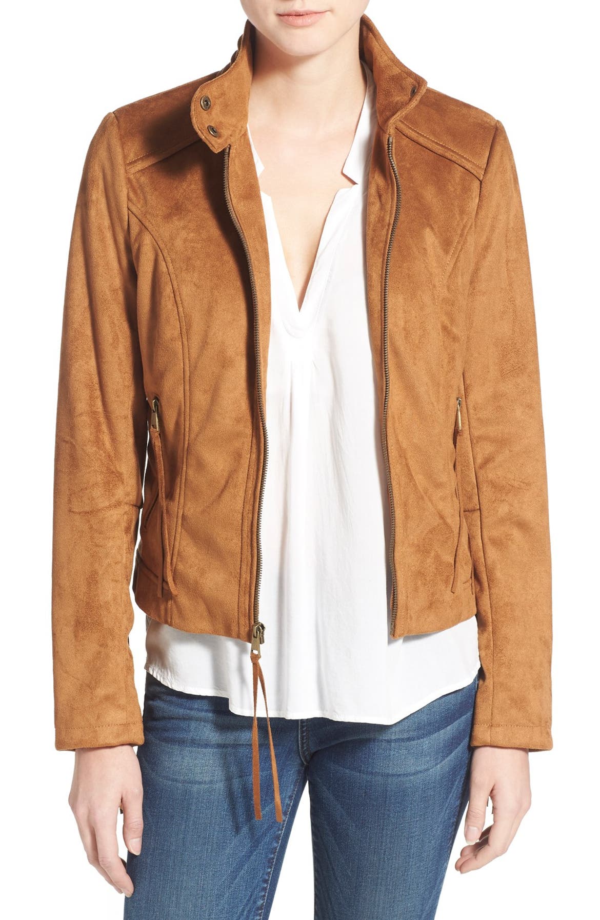 French Connection Fringe Faux Suede Jacket | Nordstrom