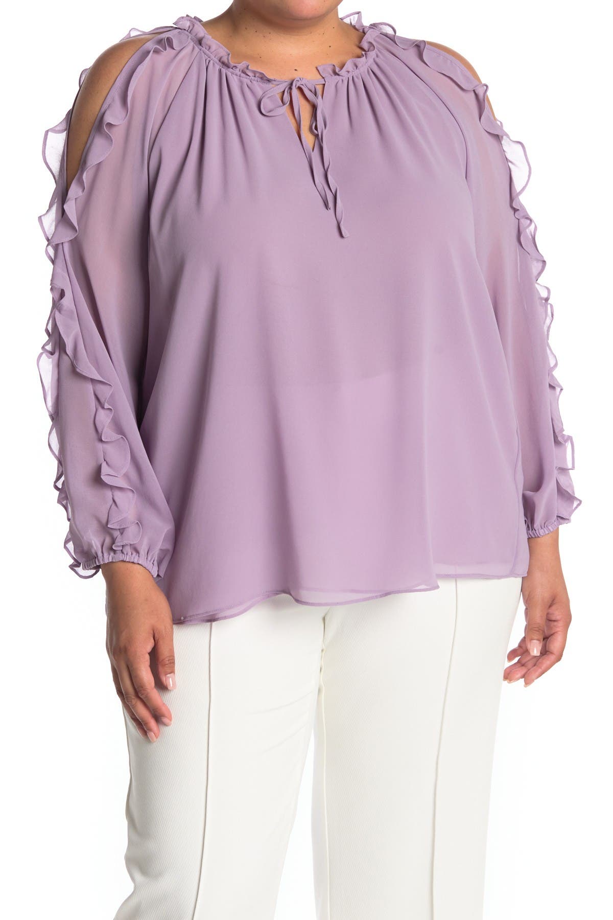 1 state ruffle sleeve top