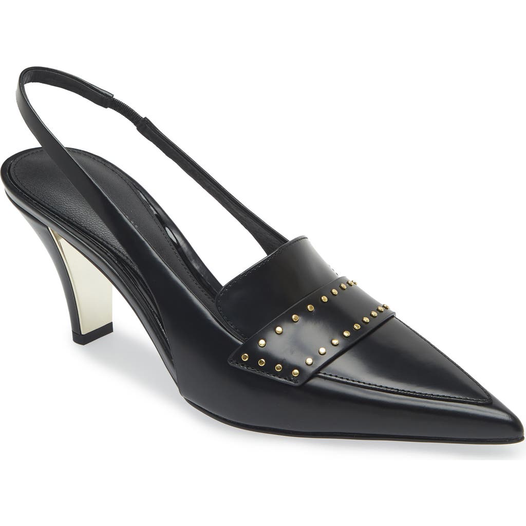 Rebecca Minkoff Paris Stud Slingback Pointed Toe Pump In Black