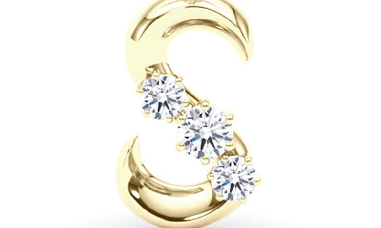 Hautecarat Graduated Lab-created Diamond Initial Letter Pendant Necklace In S - 18k Yellow Gold