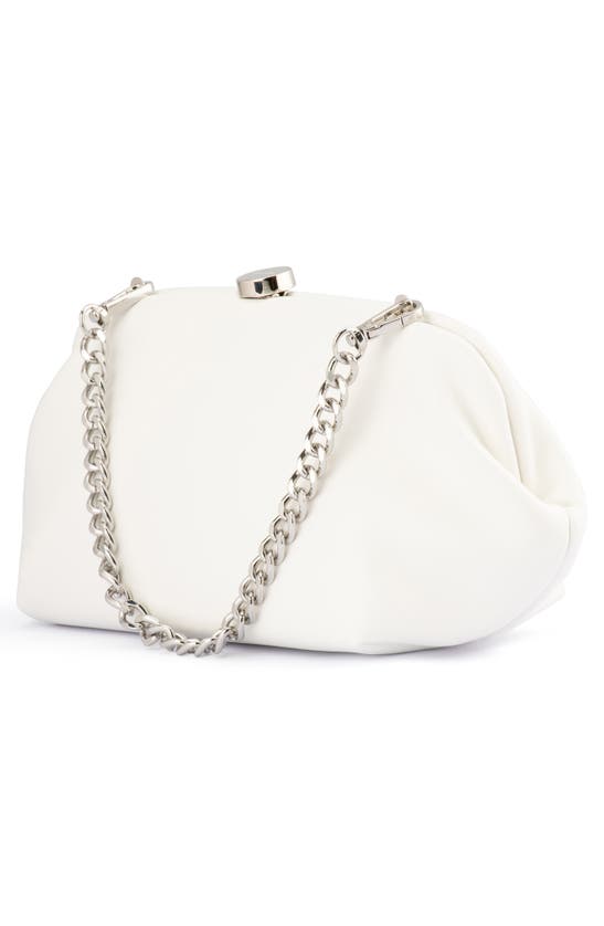 Shop Olga Berg Josefina Faux Leather Frame Clutch In White