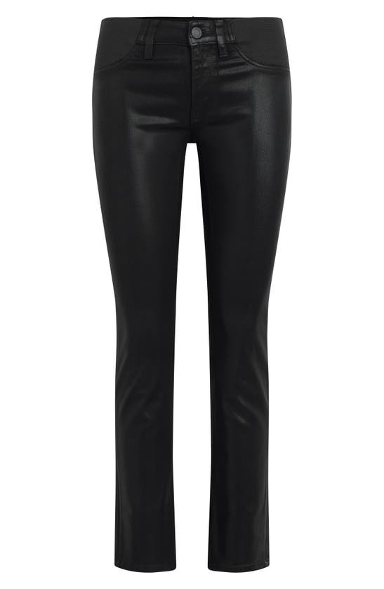 Shop Hudson Jeans Nico Coated Straight Leg Maternity Jeans In Coated Black
