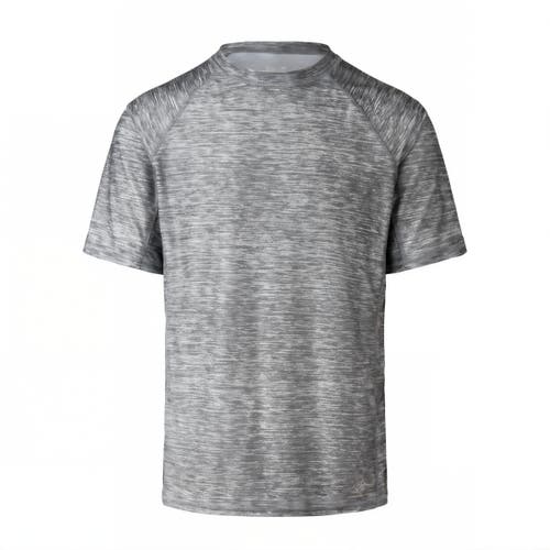 Shop Uv Skinz Short Sleeve Crew Sun & Swim Shirt In Cool Grey Jaspe