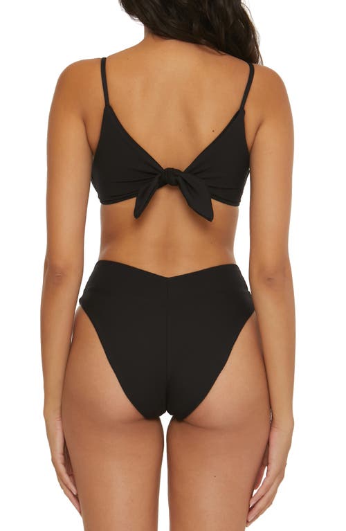 Shop Becca Modern Edge High Waist Bikini Bottoms In Black