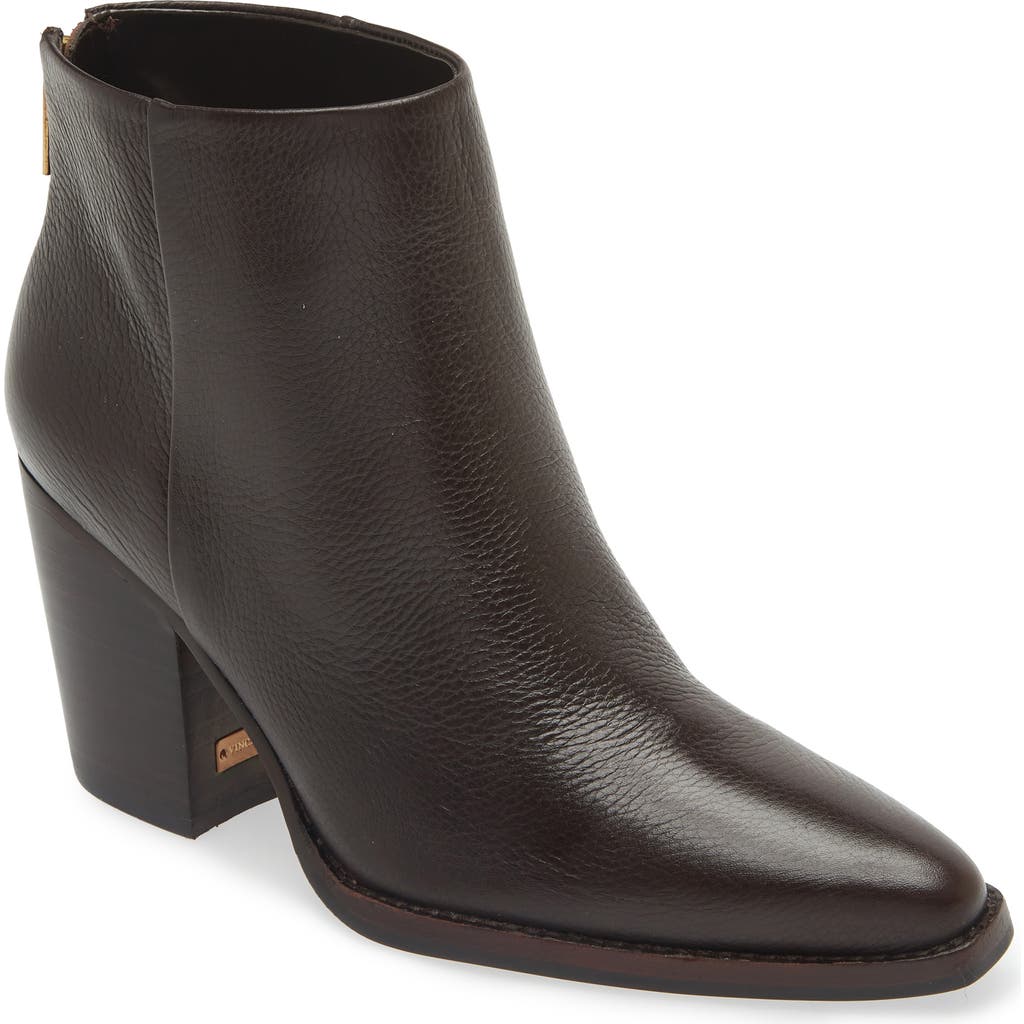 Vince Camuto Polleah Womens Zipper Leather Booties In Brown