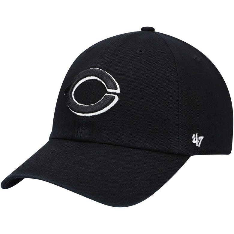 47 ' Cincinnati Reds Black On Black Logo Clean Up Adjustable Hat | ModeSens