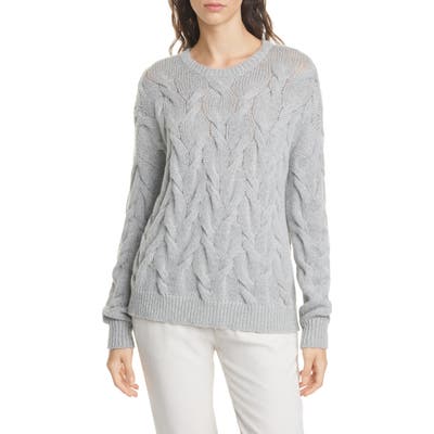 Eileen Fisher Crewneck Wool Blend Sweater, White