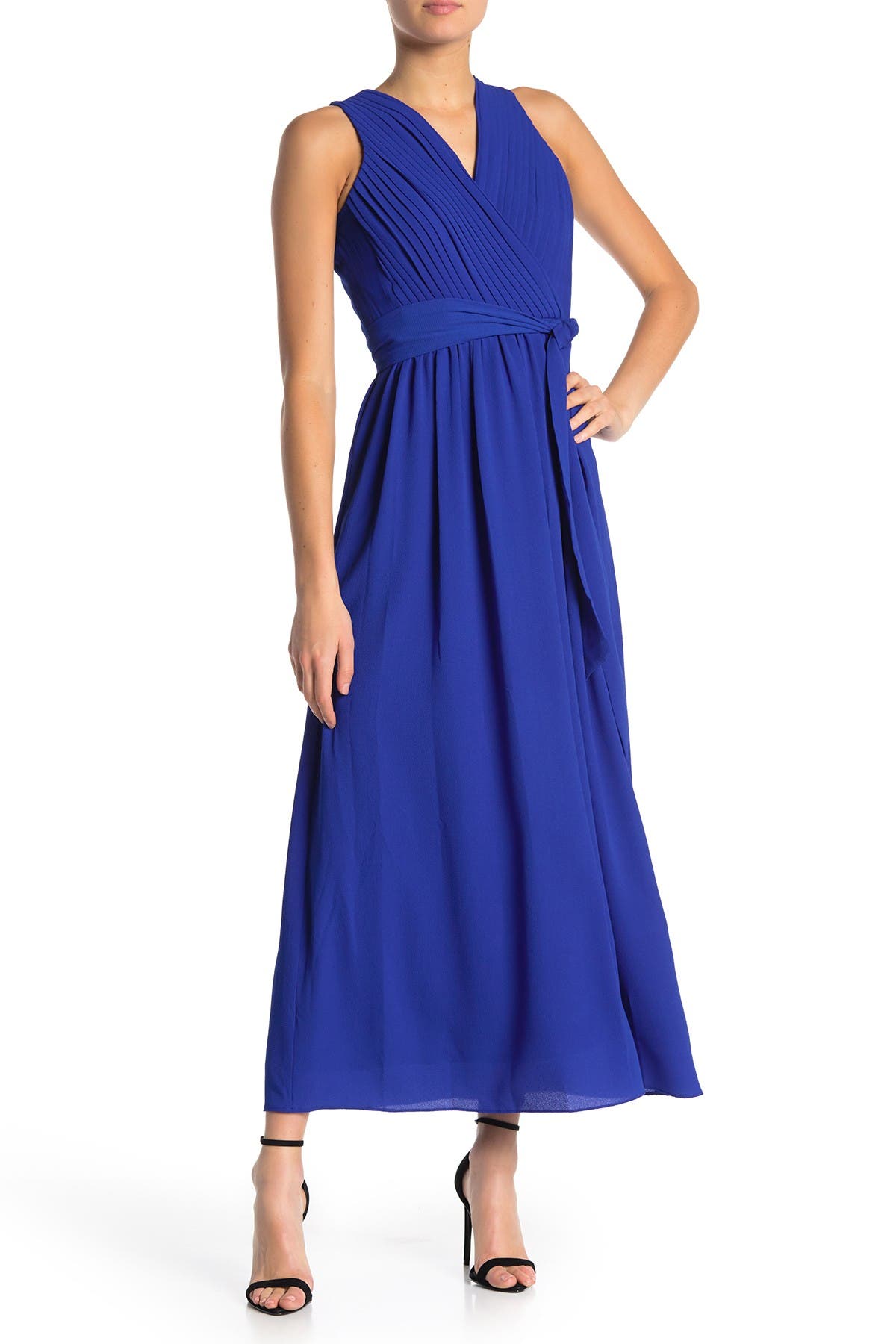 chiffon v neck maxi dress