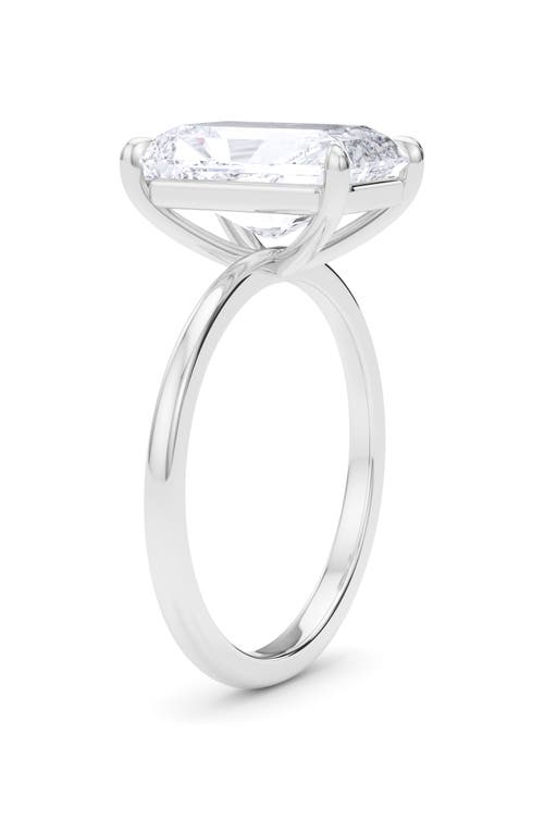 Hautecarat Radiant Cut Lab Created Diamond Ring In 2.50 Ctw 18k White Gold