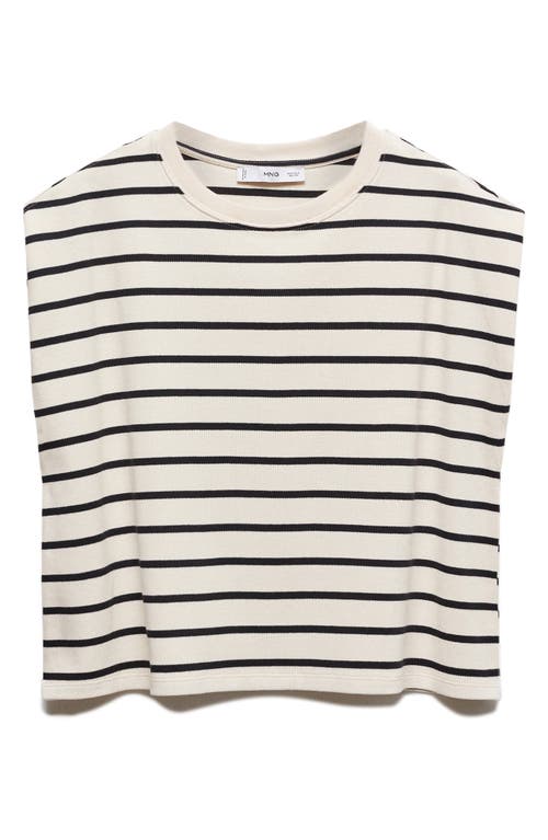 Mango Stripe Cotton Muscle Tee In Ecru