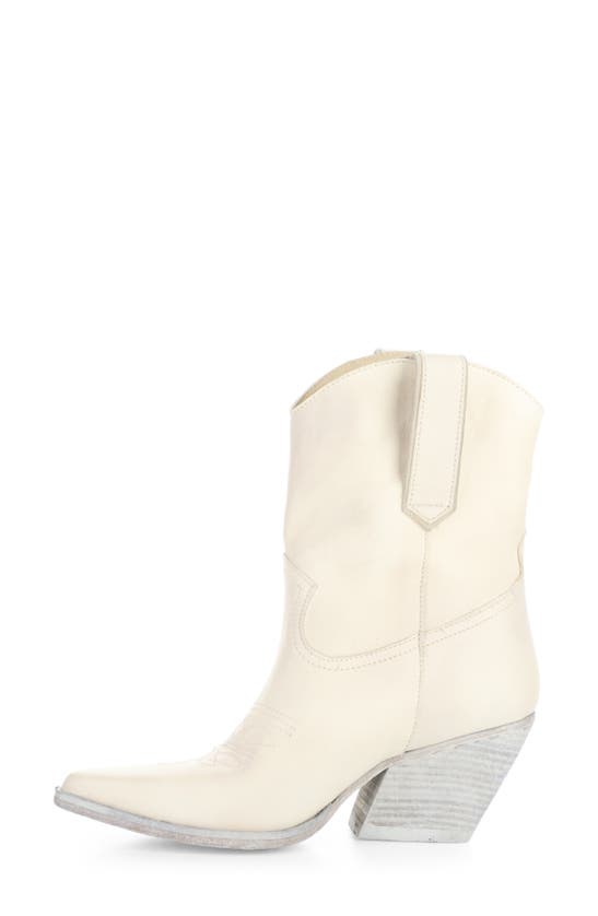 Shop Fly London Wofy Pointed Toe Western Boot In Off White Velvet