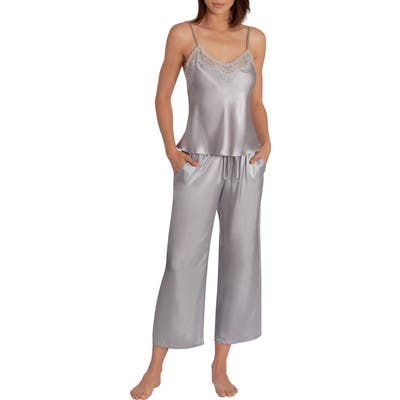 In Bloom By Jonquil Picture Perfect Satin Crop Pajamas, Purple