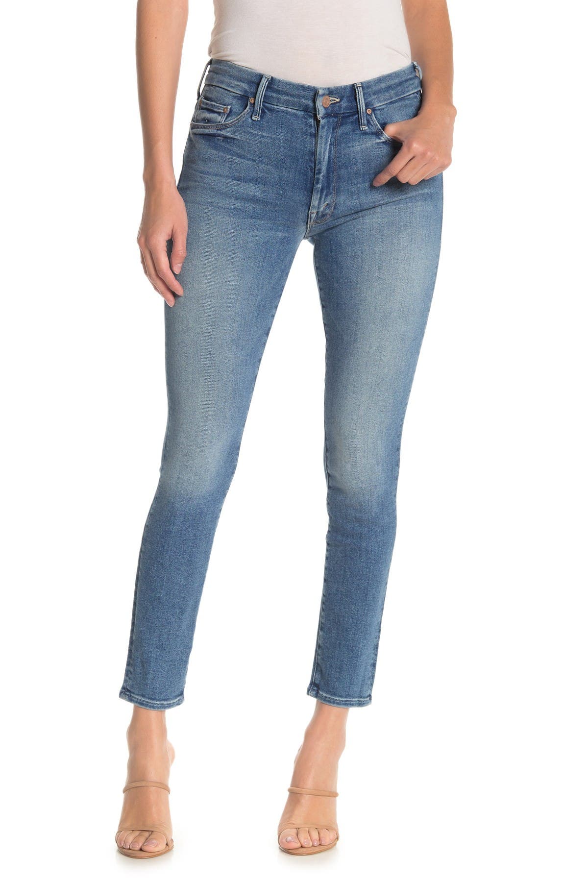 mother the looker high waist skinny jeans