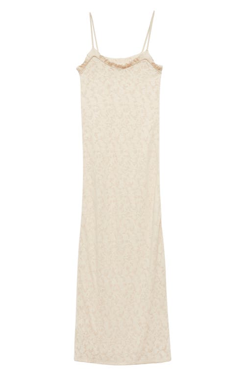 Mango Lace Maxi Slipdress In Ecru