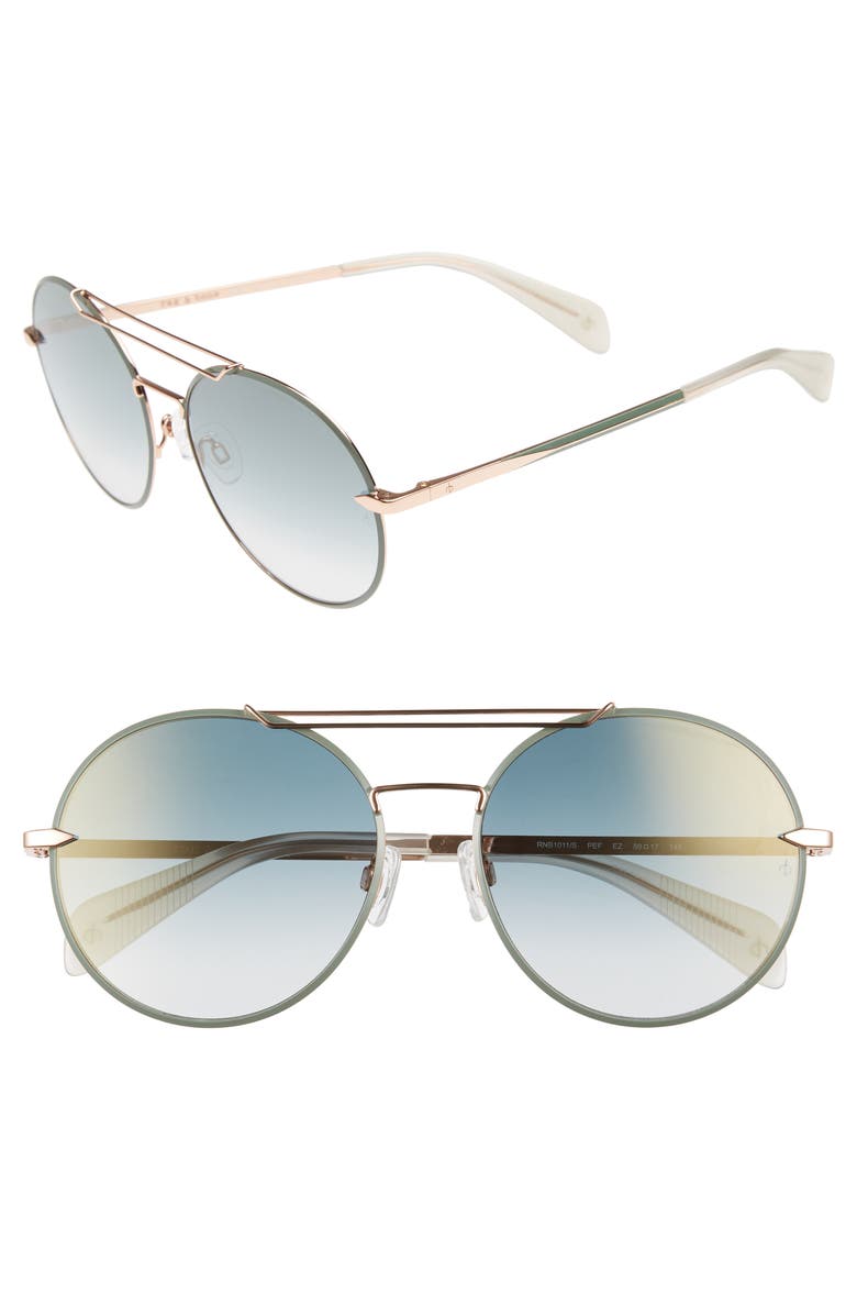 Rag Bone 59mm Round Metal Aviator Sunglasses Nordstrom