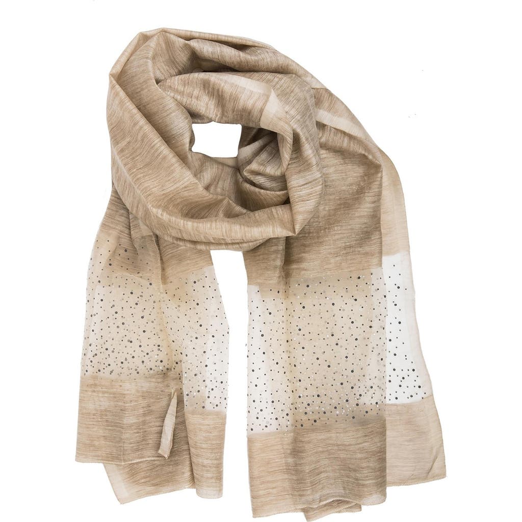 Saachi Crystal Embellished Silk & Wool Scarf In Sand