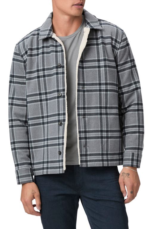 Shop Paige Rangel Melton Plaid Jacket In Navy Mist