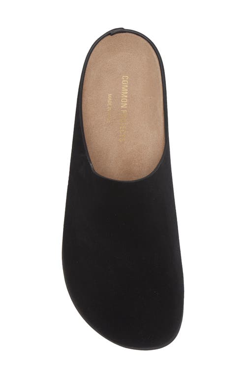 Common Projects Black Suede Clog Loafers In Black