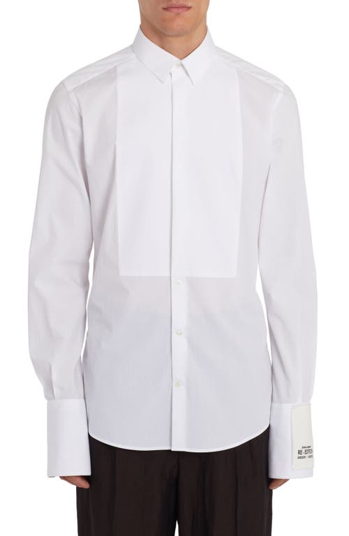 Dolce & Gabbana Cotton Poplin Tuxedo Shirt in White