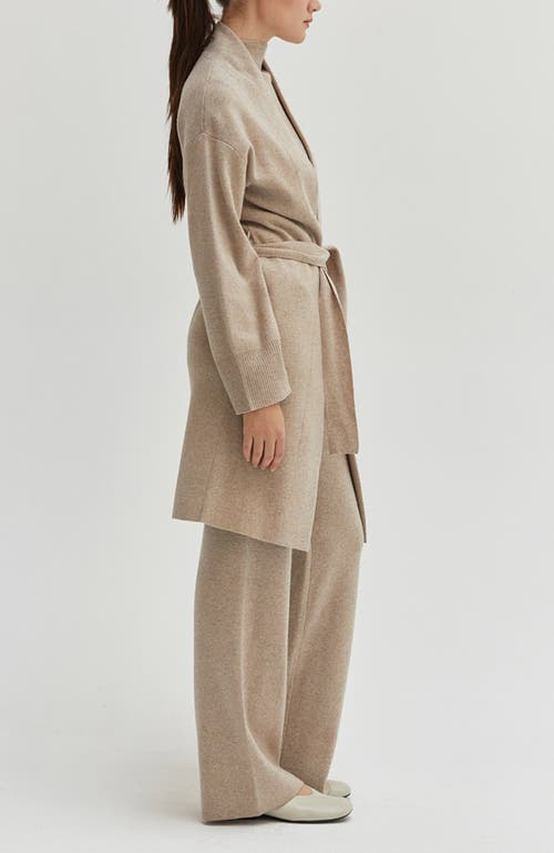 Shop Crescent Belted Lounge Cardigan In Beige